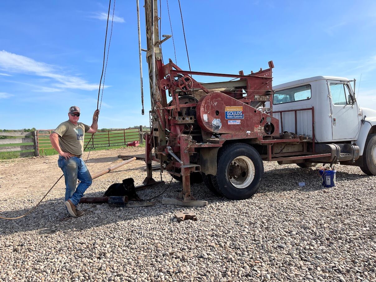 Ace Well Drilling truck at work